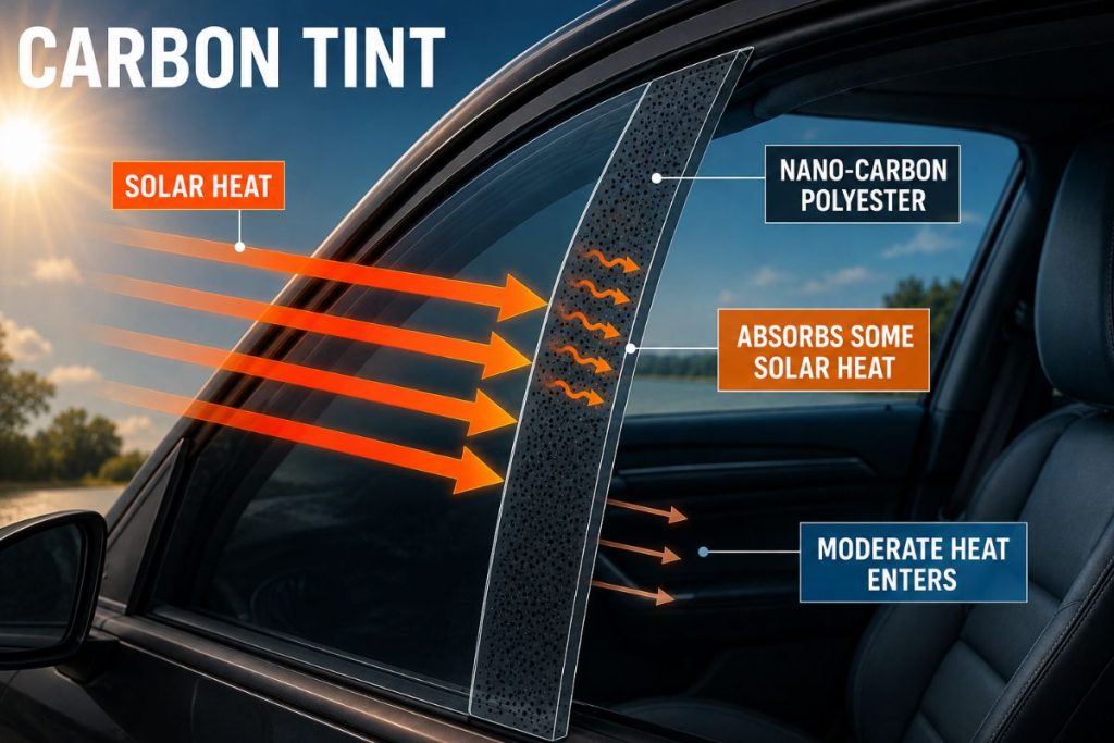 carbon tint heat rejection diagram